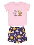 Pajacyki dla niemowląt - adidas 2-częściowy zestaw w kolorze jasnoróżowo-fioletowym - miniaturka - grafika 1