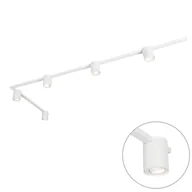 Lampy sufitowe - QAZQA Nowoczesny system szynowy biały z 5 reflektorami 1-fazowymi - Rondoo Up - miniaturka - grafika 1