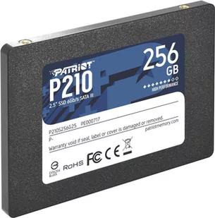 SSD|PATRIOT|P210|256GB|SATA 3.0|Write speed 400 MBytes/sec|Read speed 500 MBytes/sec|2,5"|TBW 120 TB|P210S256G25 - Dyski SSD - miniaturka - grafika 1