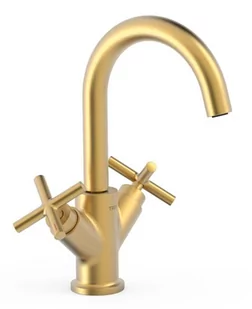 Bateria umywalkowa TRES Montblanc 24-K Matowe Złoto 28310301OM - Baterie umywalkowe - miniaturka - grafika 1