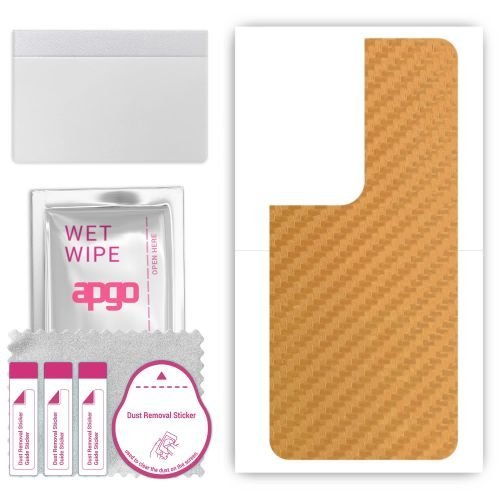 folia naklejka skórka strukturalna na TYŁ do Honor Play 50 Plus - Carbon Złoty - apgo SKINS