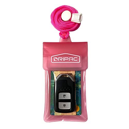 DRIPAC Wodoodporne etui na kluczyki samochodowe FOB wodoodporny portfel wodoodporny uchwyt etui na identyfikator identyfikator karty kredytowej pieniądze (różowy)