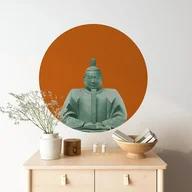 Tapety - Mural DOTS Kusonoki POMARAŃCZOWY- okrągła dekoracja ścienna - miniaturka - grafika 1