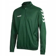 Bluzy dla dziewczynek - Bluza dziecięca sportowa zamek zielona Hummel Core 1/2 Zip Sweat r.164-176 - miniaturka - grafika 1