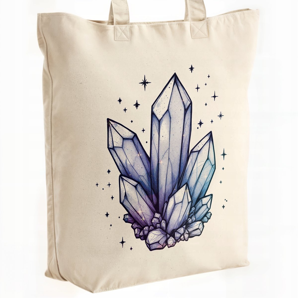 Torba bawełniana premium na zakupy Kryształy Magia Motyw Kryształów Prezent