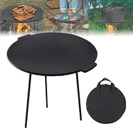 Patelnie - NAIZY Żeliwna patelnia grillowa zdejmowana z 3 nogami, okrągły trójnóg Ø45 cm, żeliwna płyta grillowa z uchwytem, holenderski piekarnik, patelnia grillowa, akcesoria do grilla, miska do grillowania na kempingu i w ogrodzie - miniaturka - grafika 1
