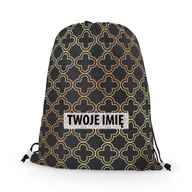 Plecaki worki - WORKO-PLECAK z Twoim imieniem Złota geometria 2 103 - miniaturka - grafika 1