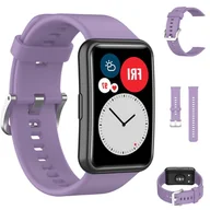 Akcesoria do pulsometrów i zegarków sportowych - Pasek sportowy do Huawei Watch Fit JASNOFIOLETOWY - miniaturka - grafika 1