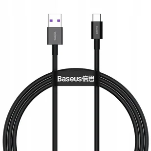 Kabel przewód Superior do Huawei USB - USB-C 11V / 6A SuperCharge 1m - czar - Kable USB - miniaturka - grafika 1