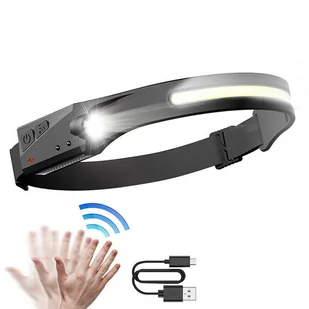 Latarka czołowa LED z czujnikiem ruchu IPX4 USB-C 1200 mAh - czarna - Latarki - miniaturka - grafika 8