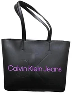 Torebki damskie - TOREBKA DAMSKA CALVIN KLEIN CK SKÓRA CKJ DUŻA SHOPPERKA ZW0ZW02485 BDS - miniaturka - grafika 1