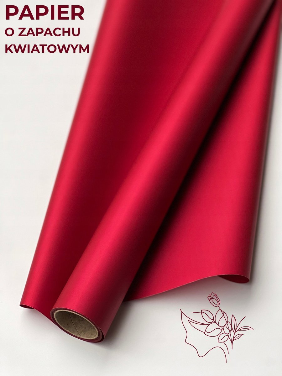 Papier florystyczna do pakowania satynowa 50cmX9m Winny