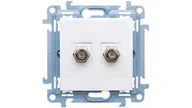 Gniazdka elektryczne - Kontakt Simon Gniazdo antenowe typu F podwójne  (moduł); białe CASF2.01/11 - miniaturka - grafika 1
