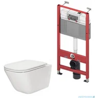 Stelaże i zestawy podtynkowe do WC - Tece stelaż podtynkowy TECEbase + miska Roca Gap Rimless SupraGlaze + deska wolnoopadająca Slim 9.400.407/A34647LS00/A801482211 - miniaturka - grafika 1
