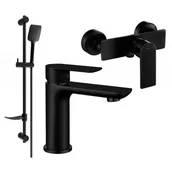 Baterie umywalkowe - Mexen Alfa DF62 zestaw prysznicowy, czarny - miniaturka - grafika 1