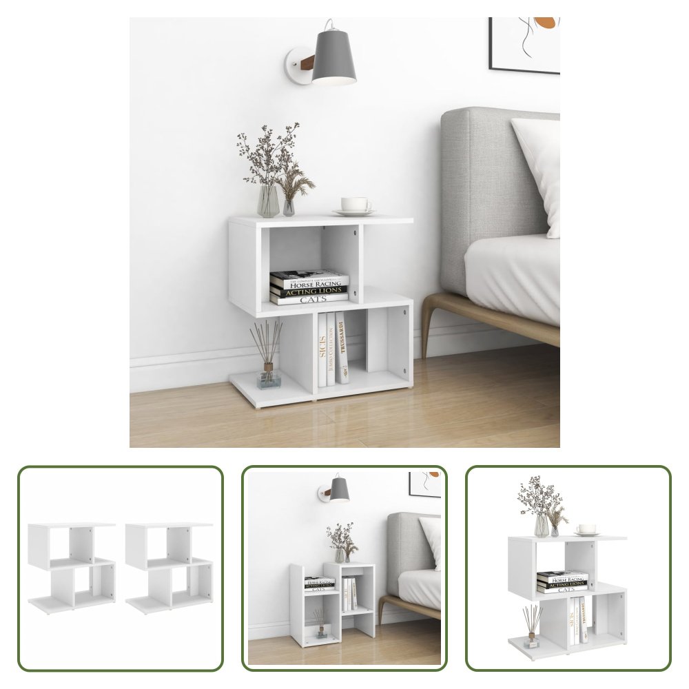 The Living Store Szafki nocne 2 szt. Biały 50x30x51,5 cm Materiał drewnopochodny