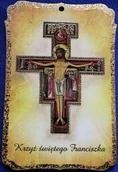 Ikony i obrazy sakralne - Obrazek na desce - Krzyż Św. Franciszka - miniaturka - grafika 1