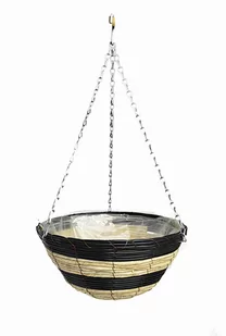 Kosz wiszący na kwiaty, wisząca donica, technoratan 20600550PE - Donice - miniaturka - grafika 1