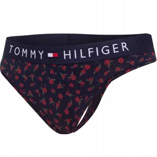 TOMMY HILFIGER STRINGI DAMSKIE MAJTKI GRANAT r. S - Majtki damskie - miniaturka - grafika 1