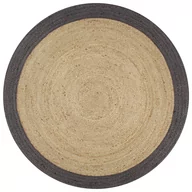 Dywany - vidaXL Ręcznie wykonany dywanik, juta, ciemnoszara krawędź, 150 cm - miniaturka - grafika 1
