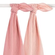 Okrycia kąpielowe dla dzieci - Jollein Hydrofilowe ręczniczki uniwersalne, 2 szt., 115x115 cm, różowe - miniaturka - grafika 1