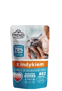 Frendi kawałki w delikatnym sosie z kurczakiem dla kota 20x100g 5 smaków - Mokra karma dla kotów - miniaturka - grafika 3