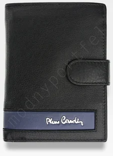 Pierre Cardin, Portfel skórzany męski, Sahara, Tilak26 326A, czarny/niebieski, ochrona RFID - Portfele - miniaturka - grafika 1