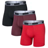 Majtki męskie - Męskie bokserki Saxx Essential Perform Mesh Boxer Brf Fly 3Pk Rozmiar: L / Kolor: czerwony - miniaturka - grafika 1