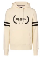 Bluzy męskie - Tommy Hilfiger Męska bluza z kapturem Mężczyźni Bawełna beżowy|biały jednolity, S - miniaturka - grafika 1