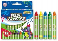 Przybory szkolne - Penmate Kolori Premium Kredki woskowe Dino 12 kolorów - miniaturka - grafika 1