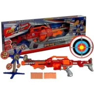 Zabawki militarne - Karabin na piankowe strzałki z tarczą 66cm Leantoys - miniaturka - grafika 1