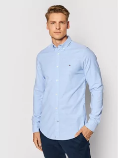 Koszule męskie - TOMMY HILFIGER Koszula Core Stretch Slim Oxford Shirt MW0MW03745 Niebieski Slim Fit - grafika 1