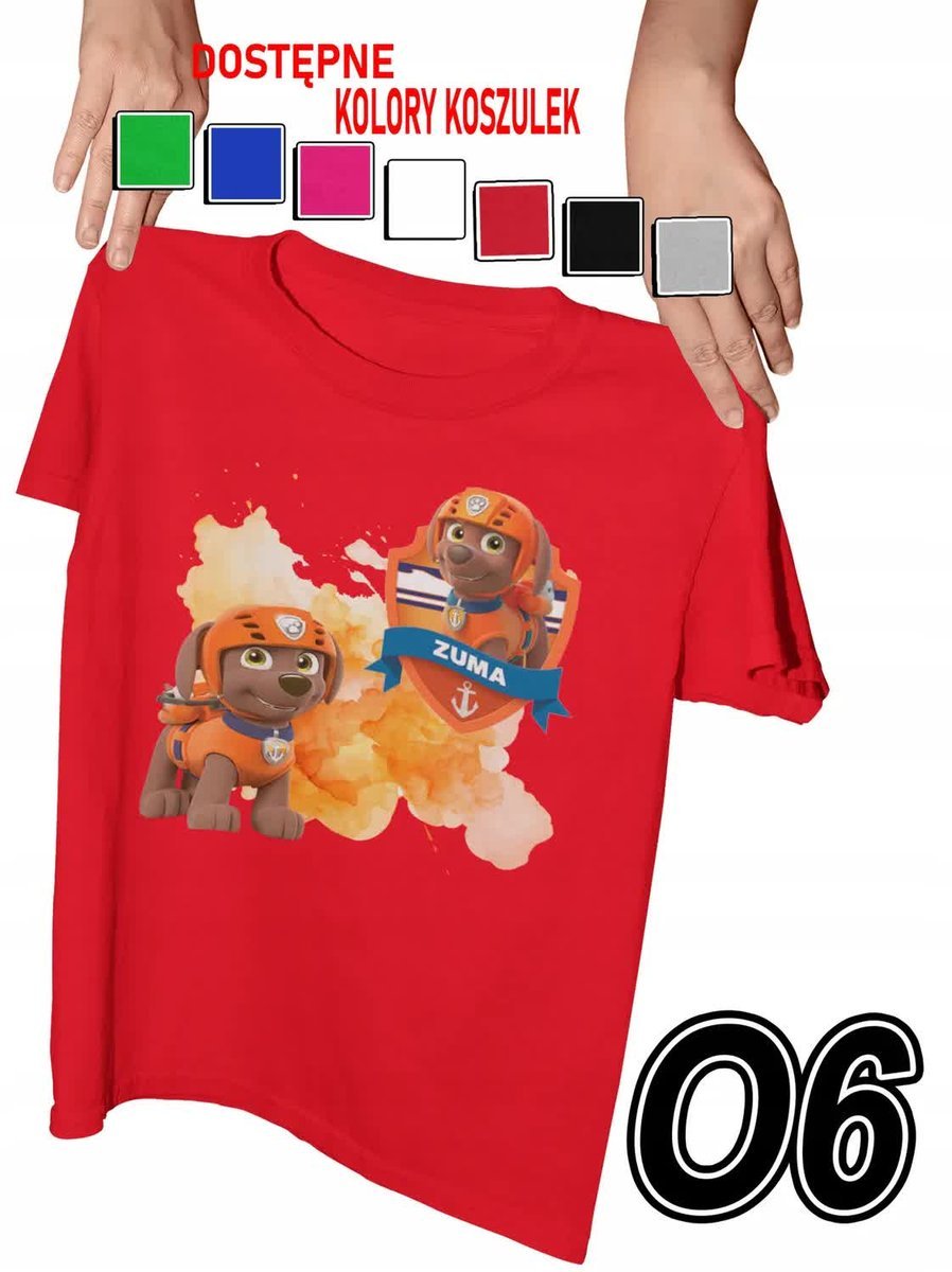 Koszulka Dziecięca Z Nadrukiem Psi Patrol Zuma Pieski Różne - M 134-140
