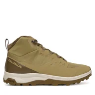 Buty trekkingowe męskie - Trekkingi Salomon Outsnap Waterproof L47854000 Zielony - miniaturka - grafika 1