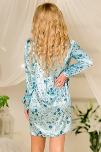 Satynowa koszulka nocna Tulum Royal niebieska XL - Opakowanie podarunkowe - Bielizna nocna - miniaturka - grafika 2