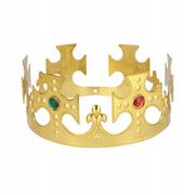 Dodatki do strojów karnawałowych - Korona królewska z kolorowymi klejnotami złota - miniaturka - grafika 1