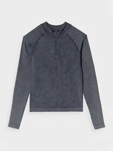 Damski longsleeve basic 4F 4FRAW24TLONF504 - czarny - Koszulki sportowe damskie - miniaturka - grafika 1