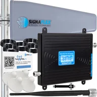 Wzmacniacze sygnału wifi - Zestaw Wzmacniacz LTE Signaflex GSM/UMTS/DCS BLACK LCD LS-GDW2 T2 23dBi 15m + 4x Grzybek - miniaturka - grafika 1