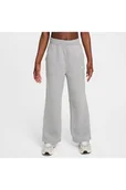 Spodnie i spodenki dla dziewczynek - Dziewczęce spodnie z szerokimi nogawkami Nike Club Fleece - Szary - miniaturka - grafika 1