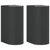 Lampy ogrodowe - vidaXL Kinkiety zewnętrzne, 2 szt., czarne, odlewane aluminium - miniaturka - grafika 1