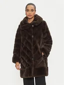 Płaszcze damskie - Joseph Ribkoff Futro 243904 Brązowy Loose Fit - miniaturka - grafika 1
