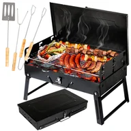 Grille - Grill turystyczny węglowy składany GRILL&CHILL, czarny, 26x43x46 cm - miniaturka - grafika 1
