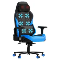 Fotele gamingowe - GTPLAYER fotel gamingowy z masażem, fotel gamingowy z podnóżkiem na sprężyny kieszeniowe, ergonomiczny fotel gamingowy, fotel biurowy z podłokietnikami 4D, fotel PC niebieski - miniaturka - grafika 1