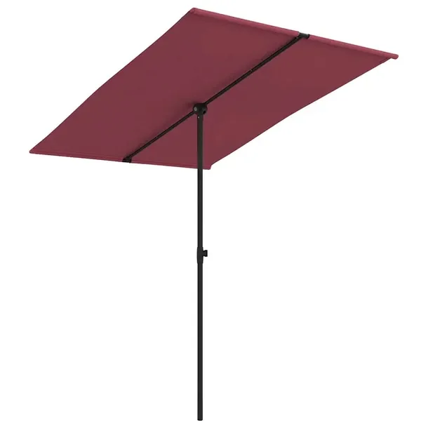 Płaski parasol ogrodowy 200x150cm, bordowy, UV, aluminiowy