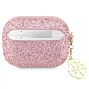 Guess GUAP2GLGSHP AirPods Pro 2 cover różowy/pink Glitter Flake 4G Charm - Akcesoria do słuchawek - miniaturka - grafika 2