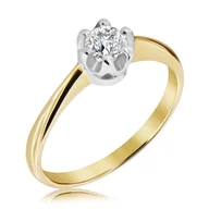 Pierścionki - Pierścionek zaręczynowy dwukolorowy z brylantem 0.26 ct - WB-12-40 - miniaturka - grafika 1
