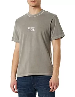Koszulki męskie - Replay Męski T-shirt M6592, szary (Nepali Grey), M, 585 Nepali Grey, M - grafika 1
