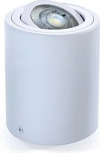 Lampa sufitowa GAMA-SR Reflektor natynkowy Oprawa natynkowa Ø80mm Reflektor obrotowy 45° Okrągły Biały z aluminium z gniazdem GU10 - Lampy sufitowe - miniaturka - grafika 1