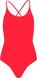 Kostium kąpielowy damski Puma Swim V-Neck czerwony-XL - Stroje kąpielowe - miniaturka - grafika 1