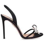 Sandały damskie - Aquazzura Sandały z zapięciem BABE SANDAL 105 satyna - miniaturka - grafika 1